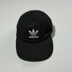 Adidas Originals Relaxed Black White Embroidered Trefoil Strapback Men Hat OSFY